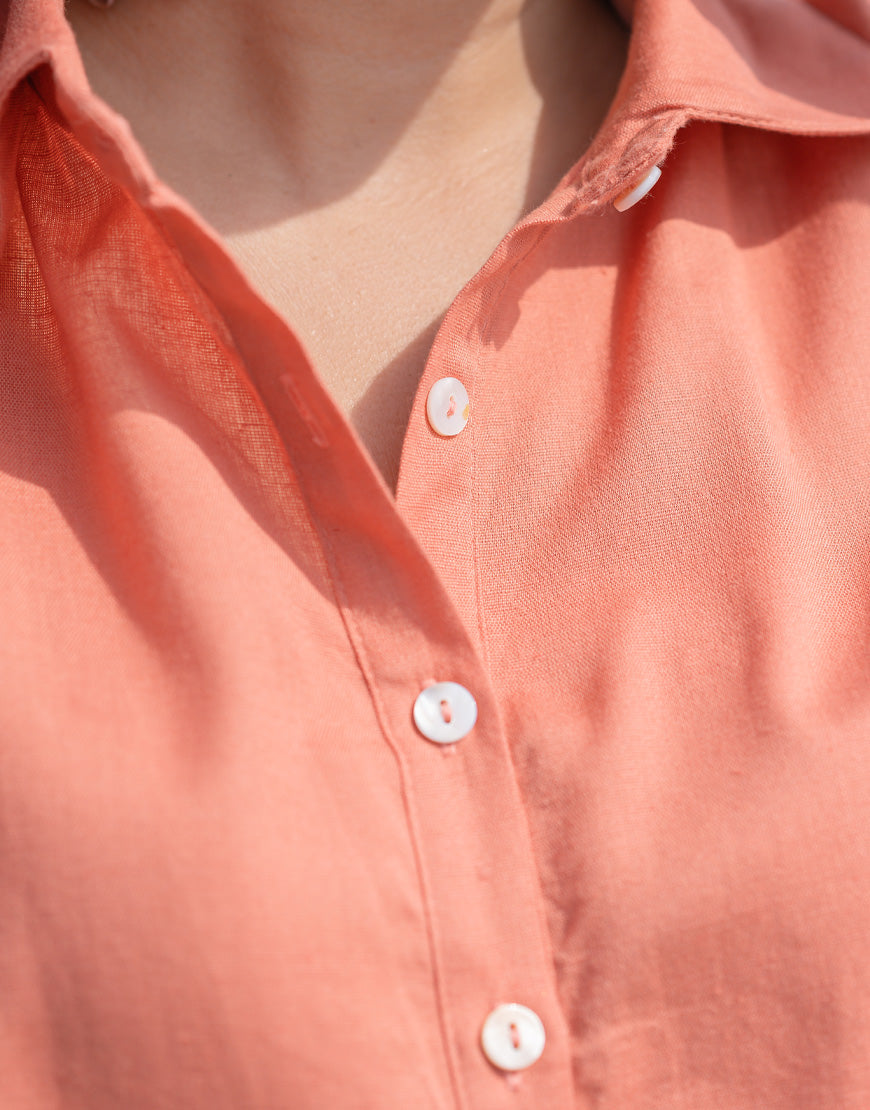Dusty Peach Shirt Dress