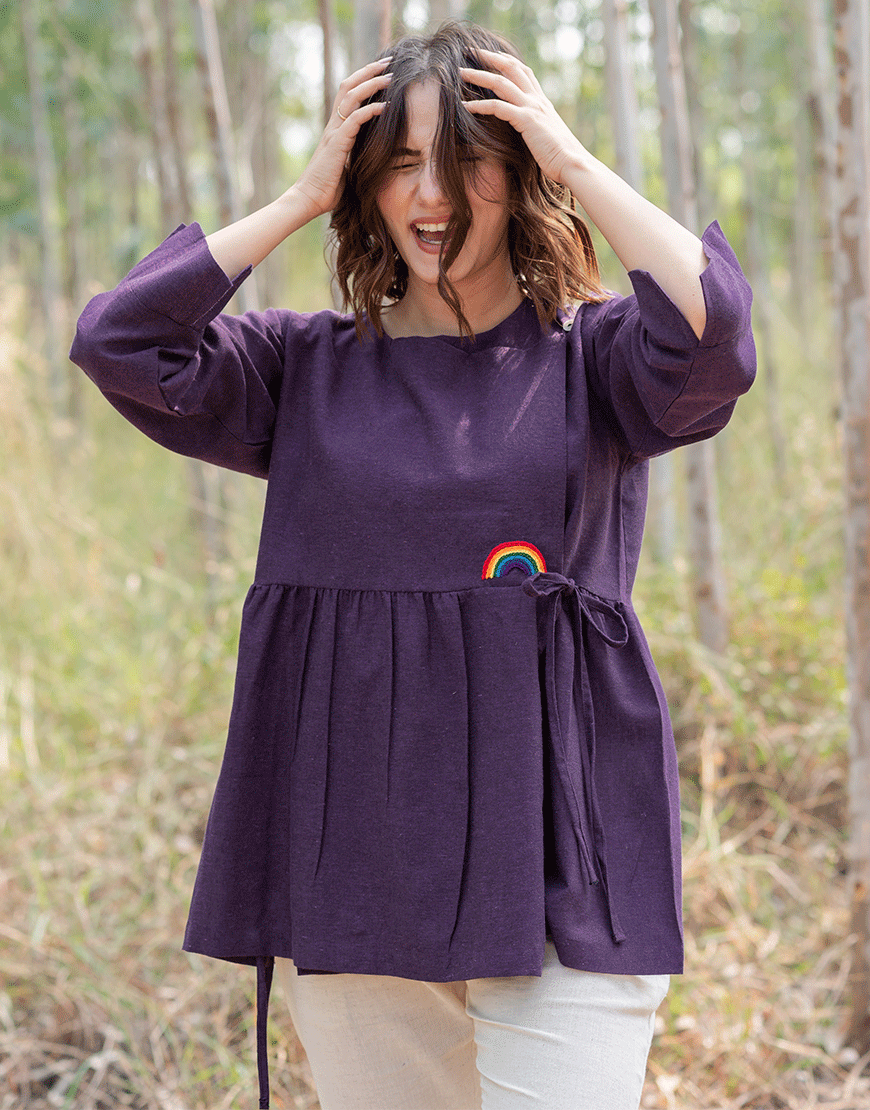 Eggplant Wrap Top