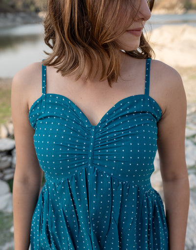 Evening Blue Strappy Dress