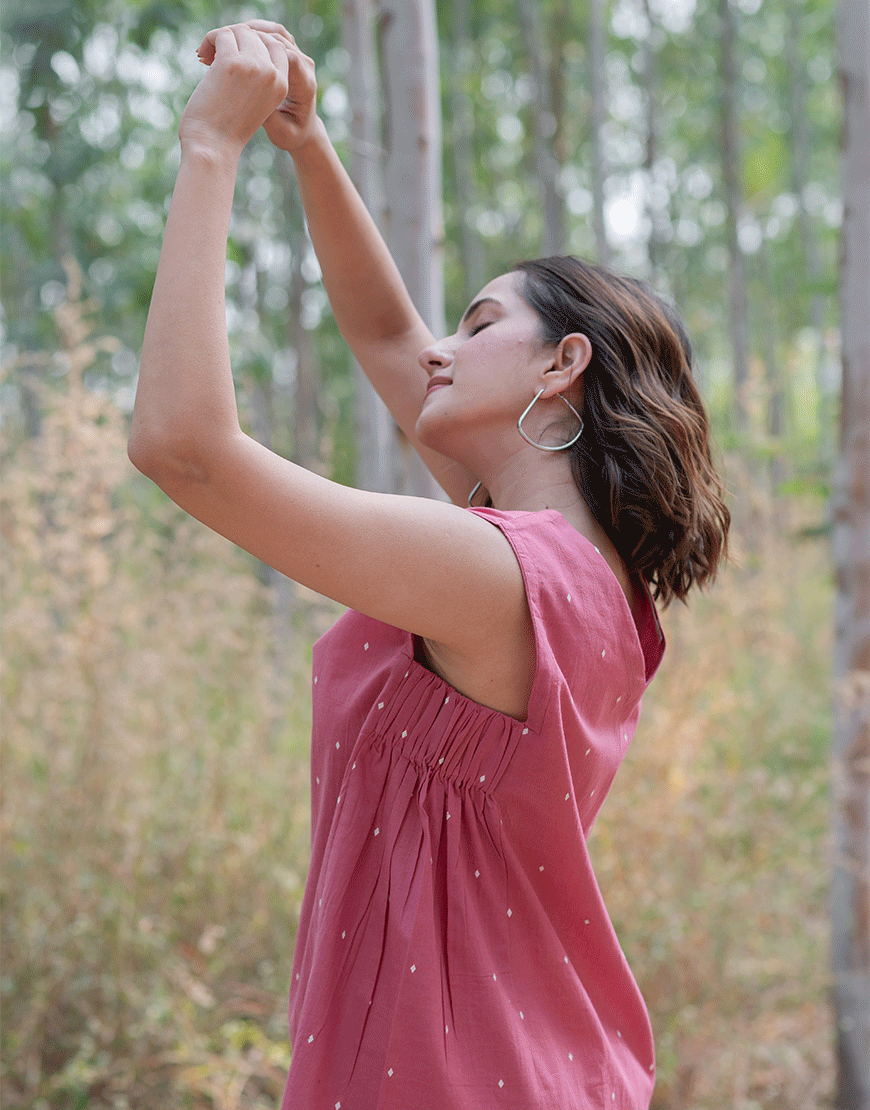 Fusia Pink Weave Top