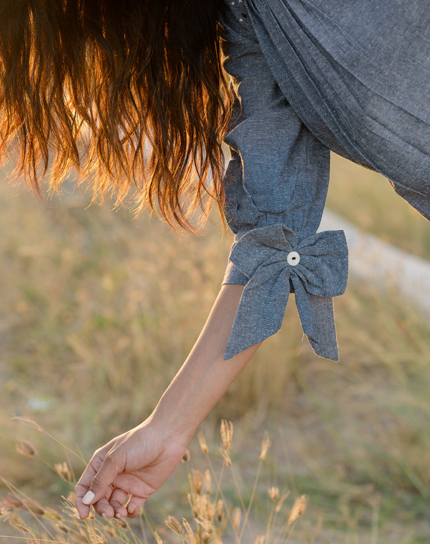 Gothic Grey Bow Top