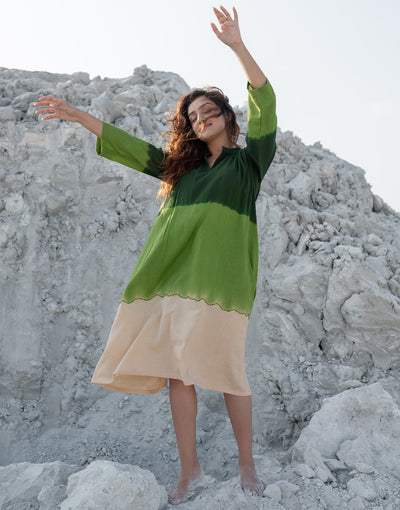 Hariyali Tie-Dye Dress