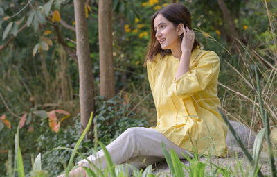 Lemon Yellow Embroidered Top