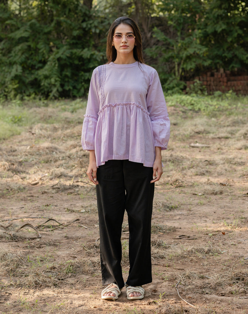 Lilac Peplum Top