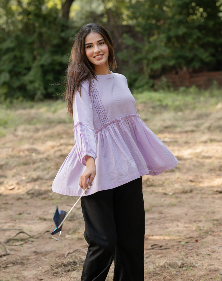 Lilac Peplum Top