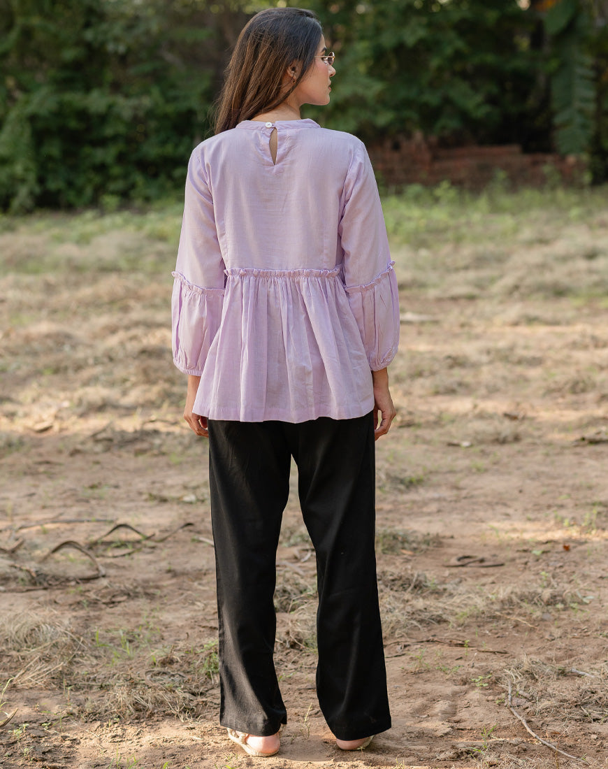 Lilac Peplum Top