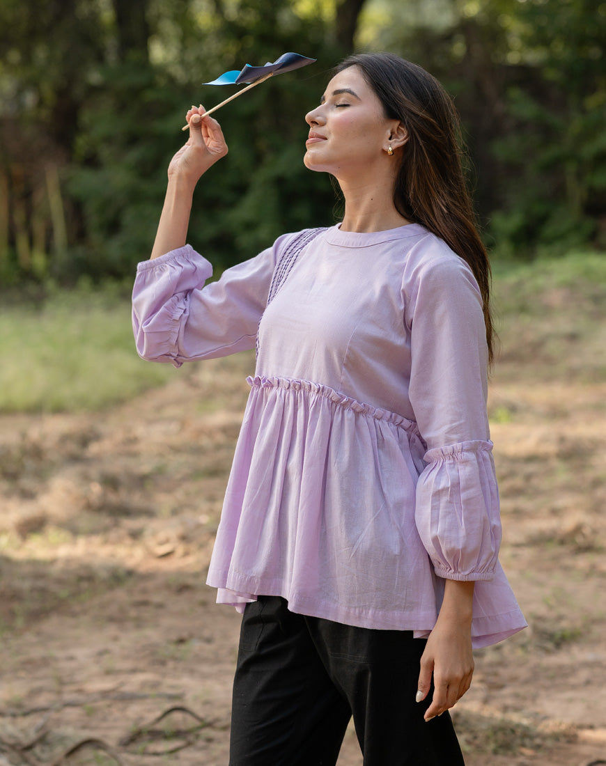 Lilac Peplum Top