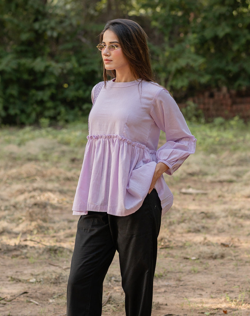 Lilac Peplum Top