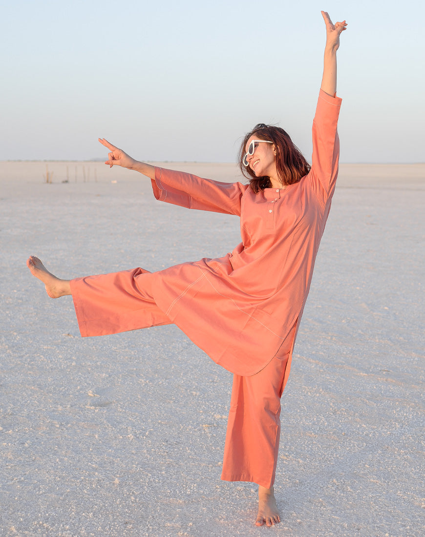 Melon Peach Co-ord Set