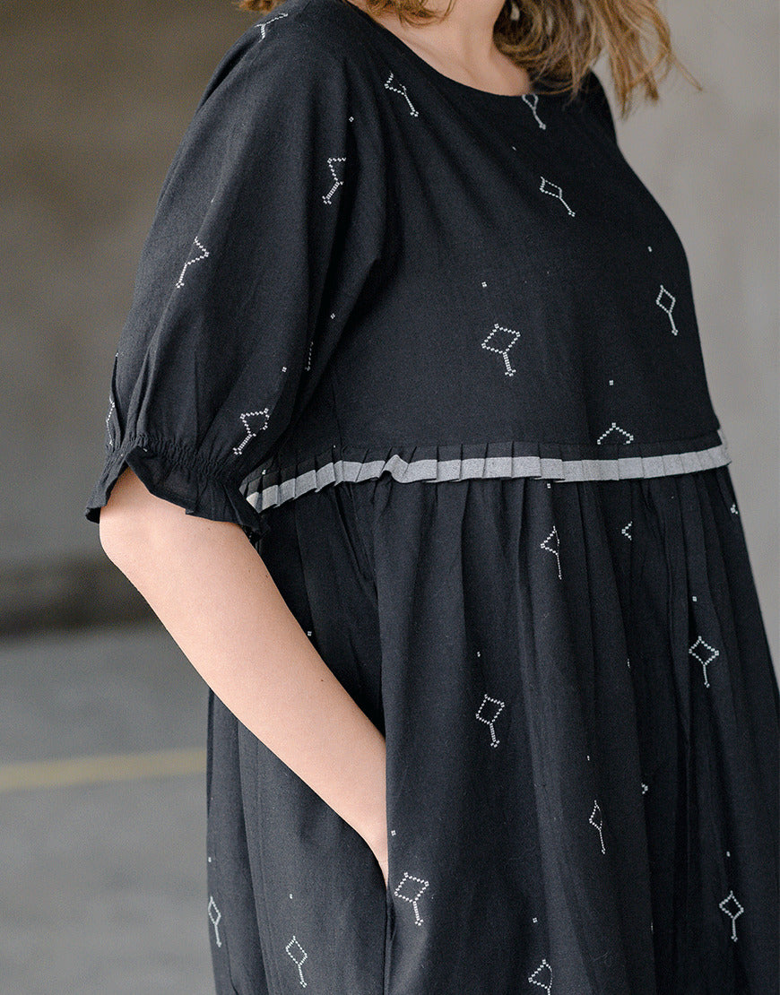 Midnight Black Weave Dress