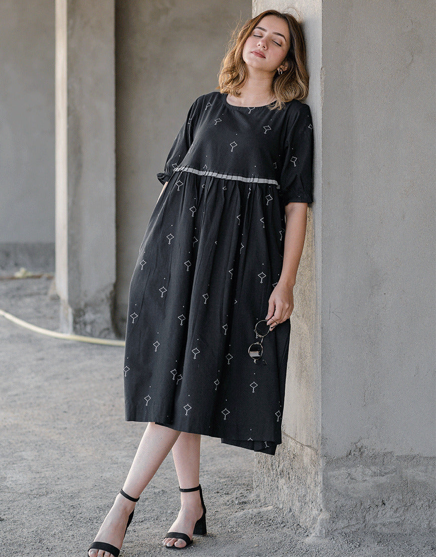 Midnight Black Weave Dress
