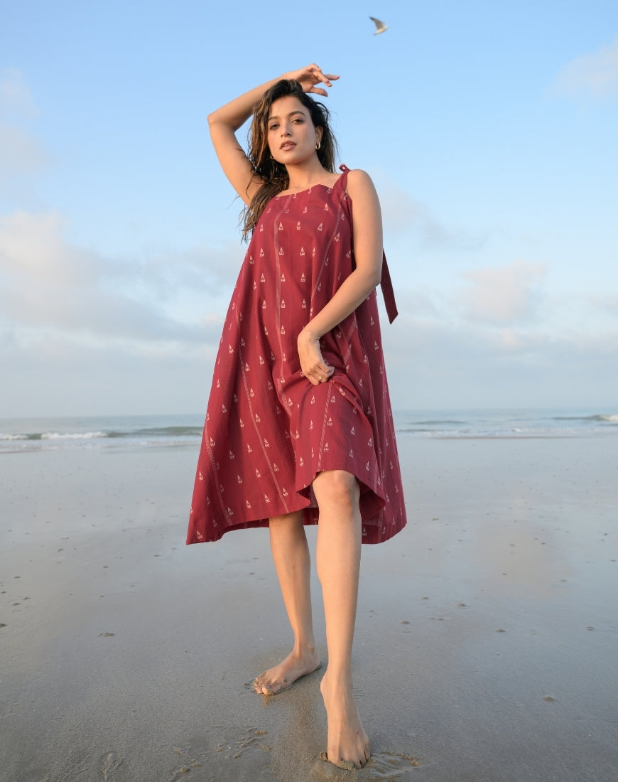 Mitti Red Weave Dress