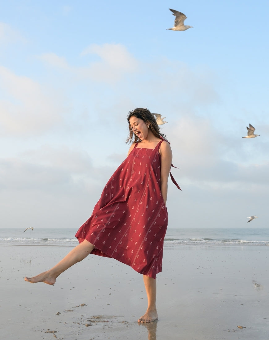 Mitti Red Weave Dress