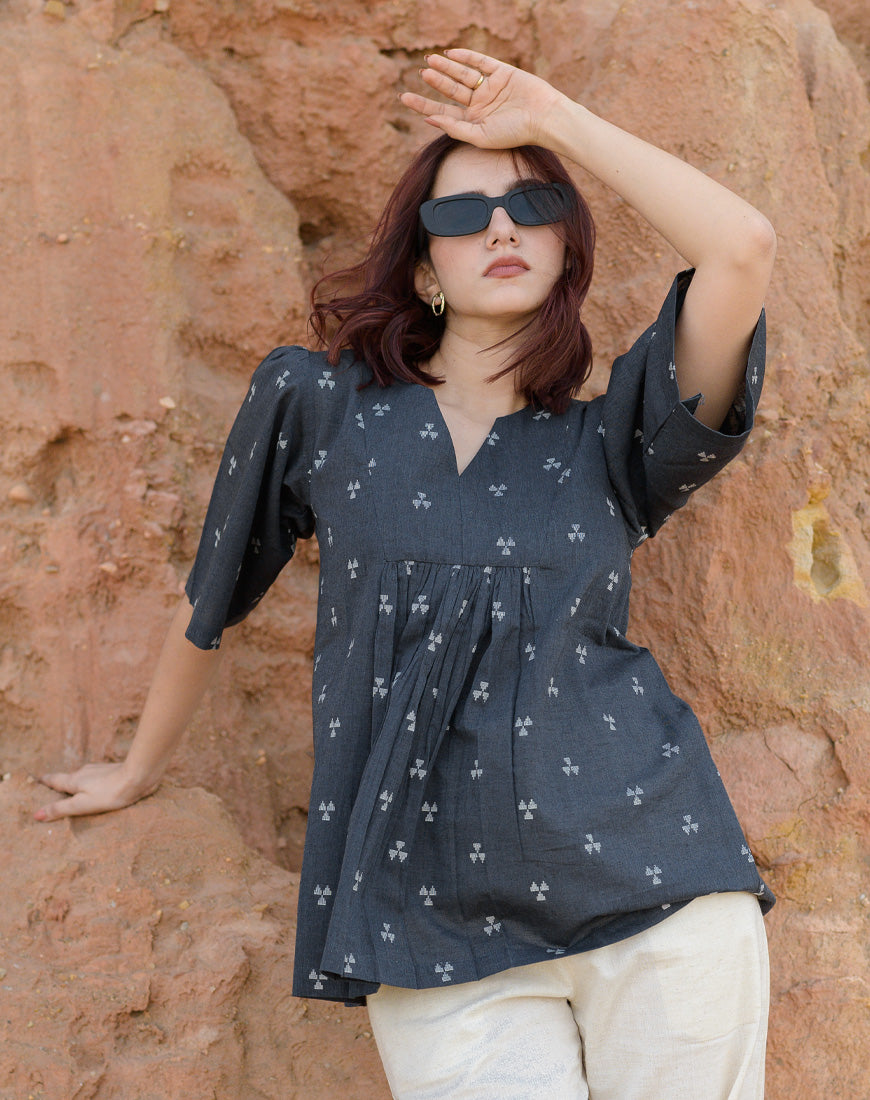 Nova Grey Peplum Top