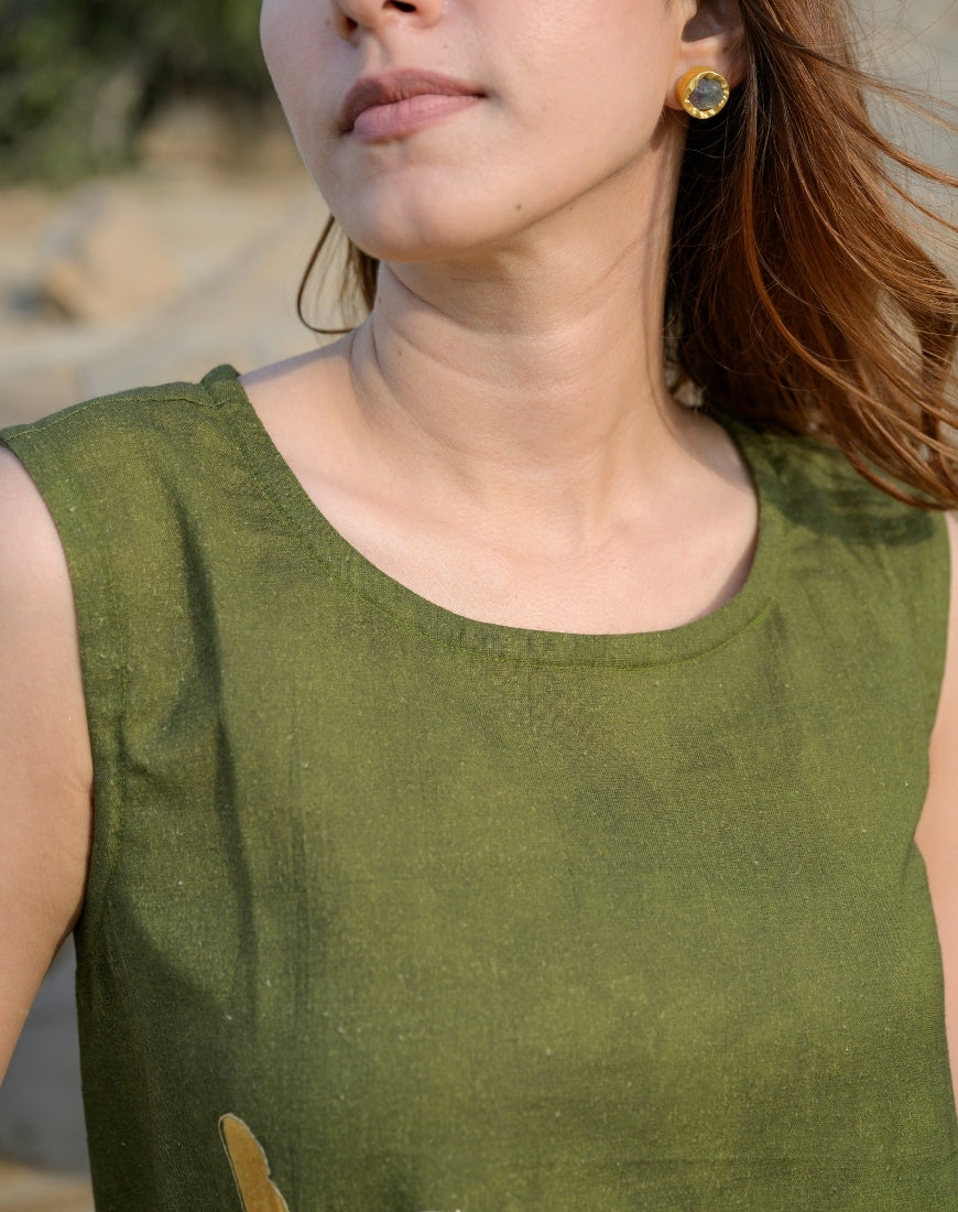 Olive Leafy Dress