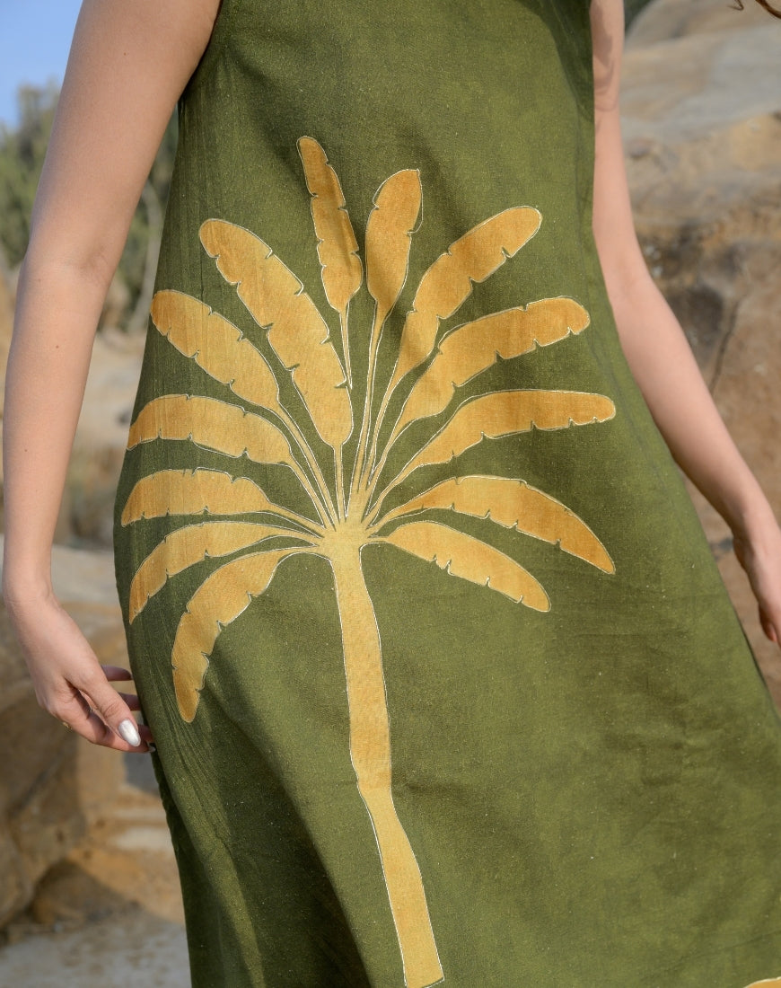 Olive Leafy Dress