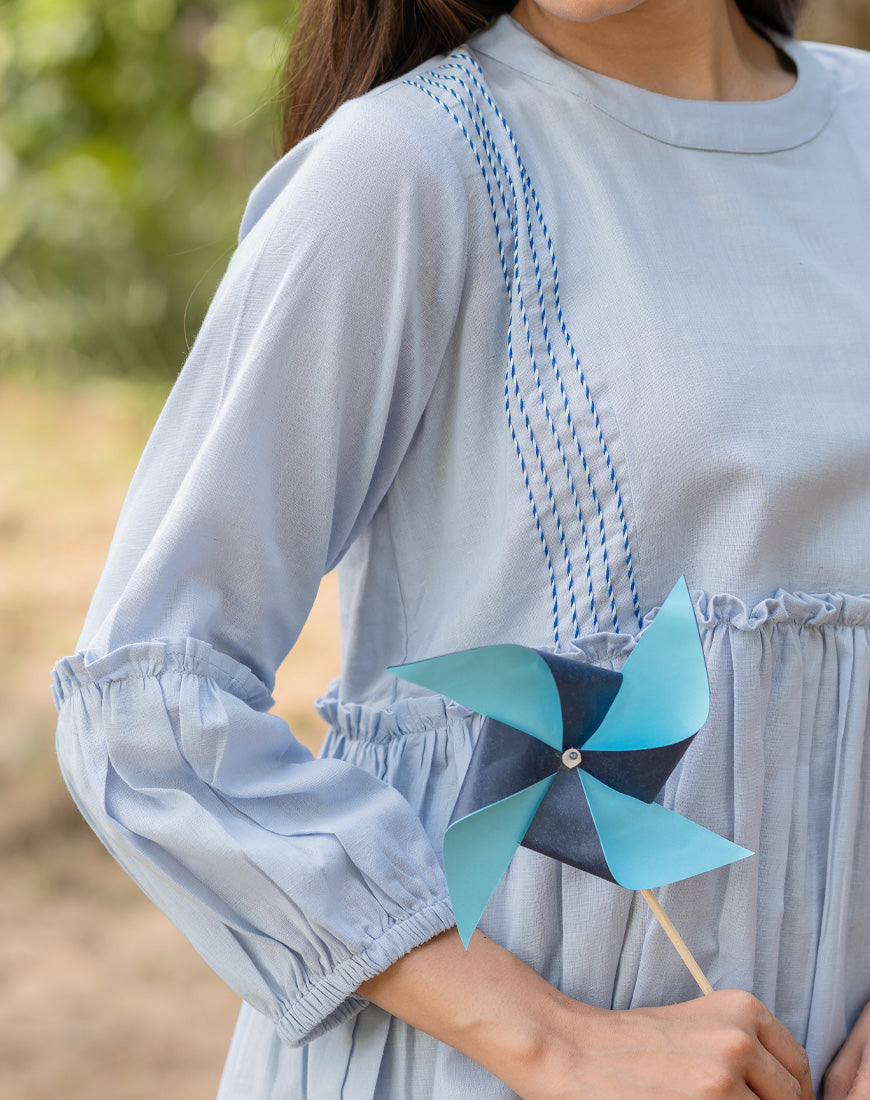 Pastel Blue Peplum Top