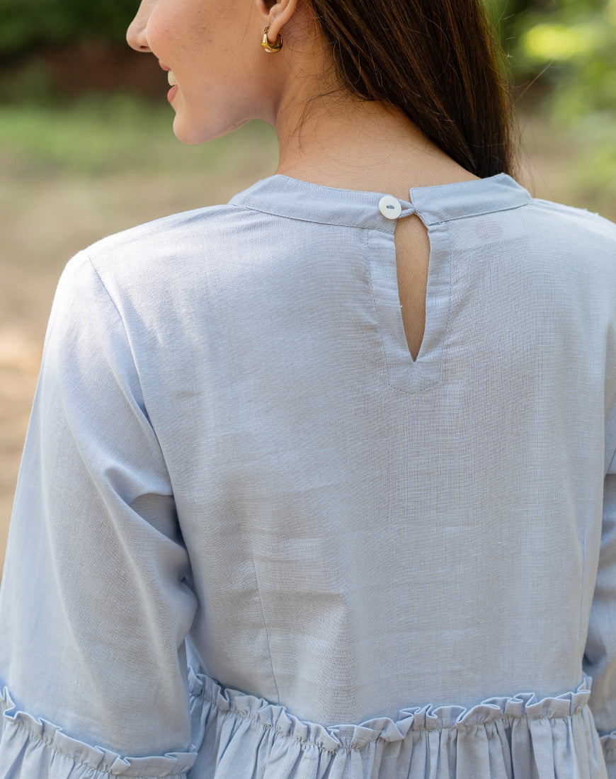 Pastel Blue Peplum Top