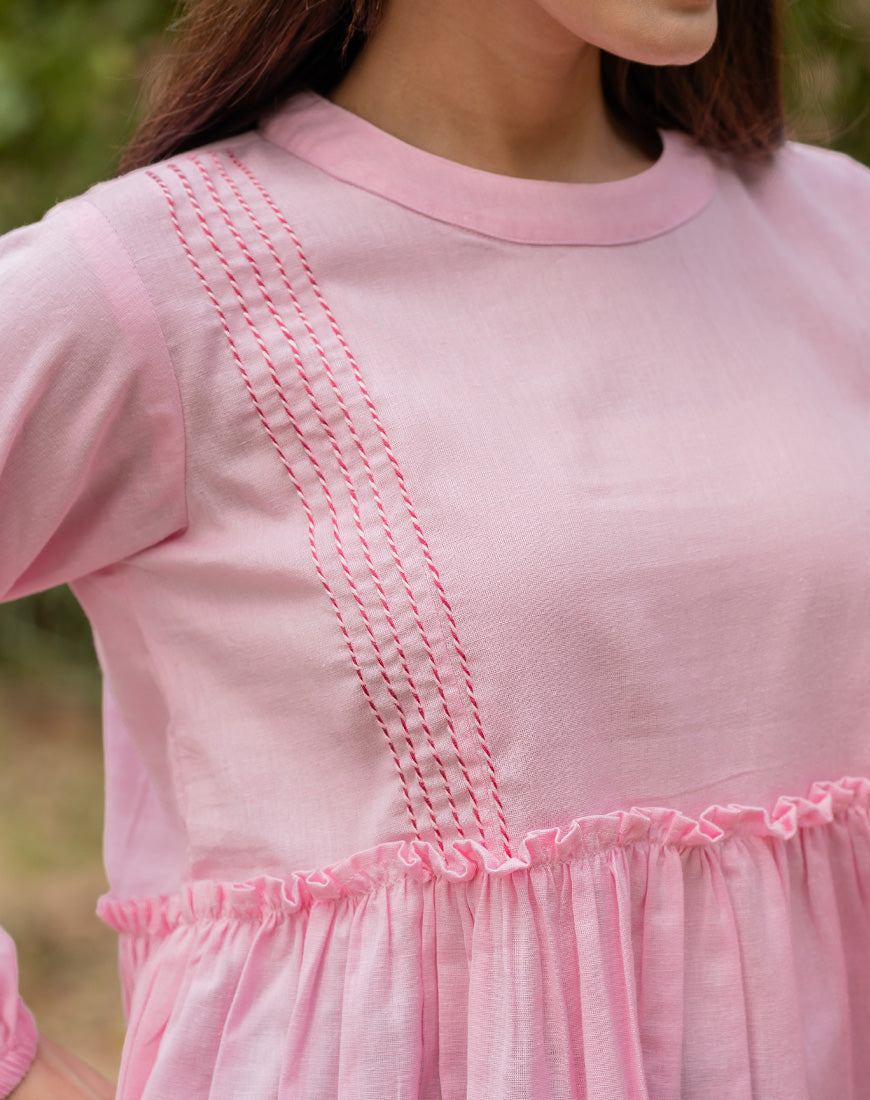 Pastel Pink Peplum Top