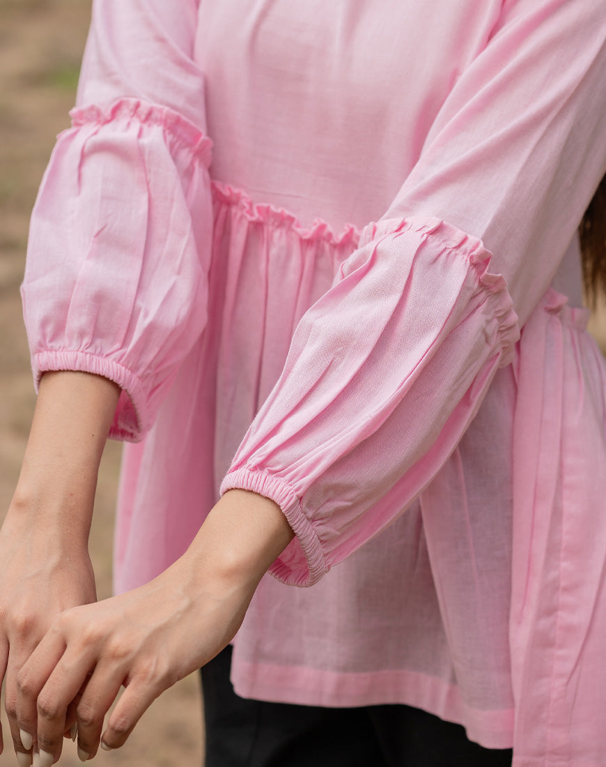 Pastel Pink Peplum Top