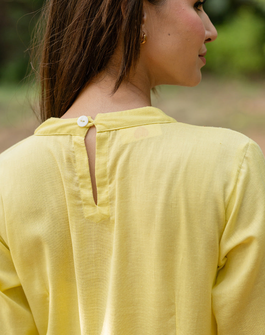 Pastel Yellow Peplum Top