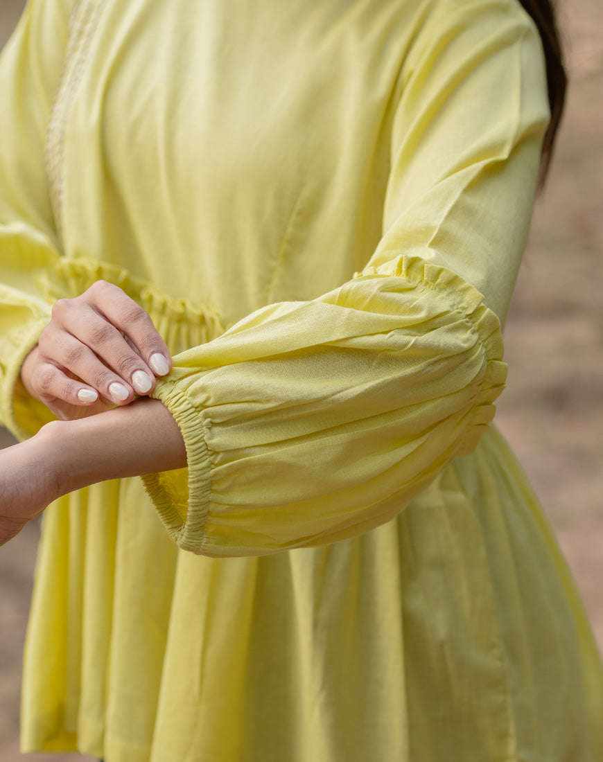 Pastel Yellow Peplum Top