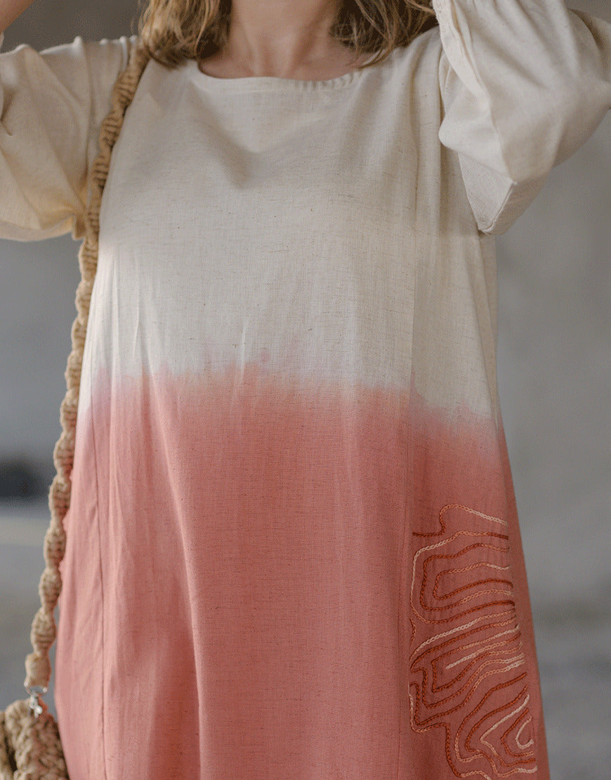 Peachy Cream Sunset Dress