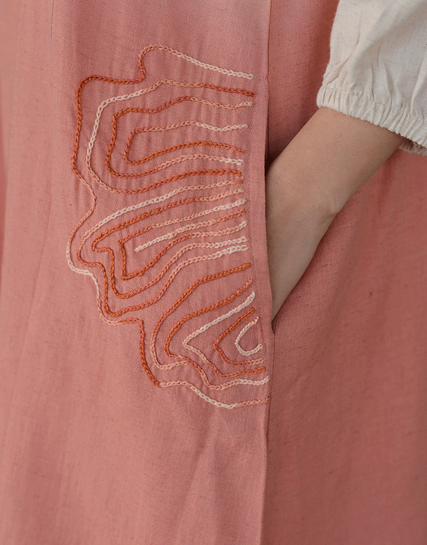 Peachy Cream Sunset Dress