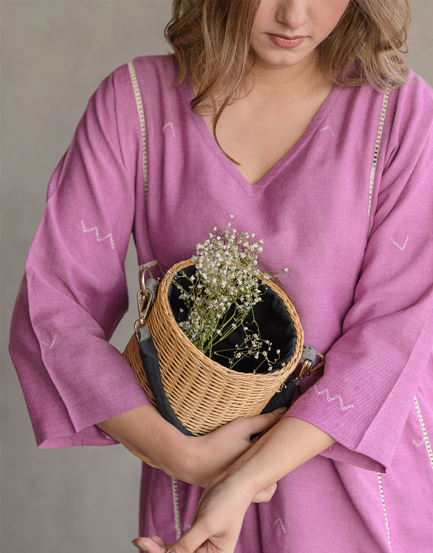 Plum Petal Embriodered Dress