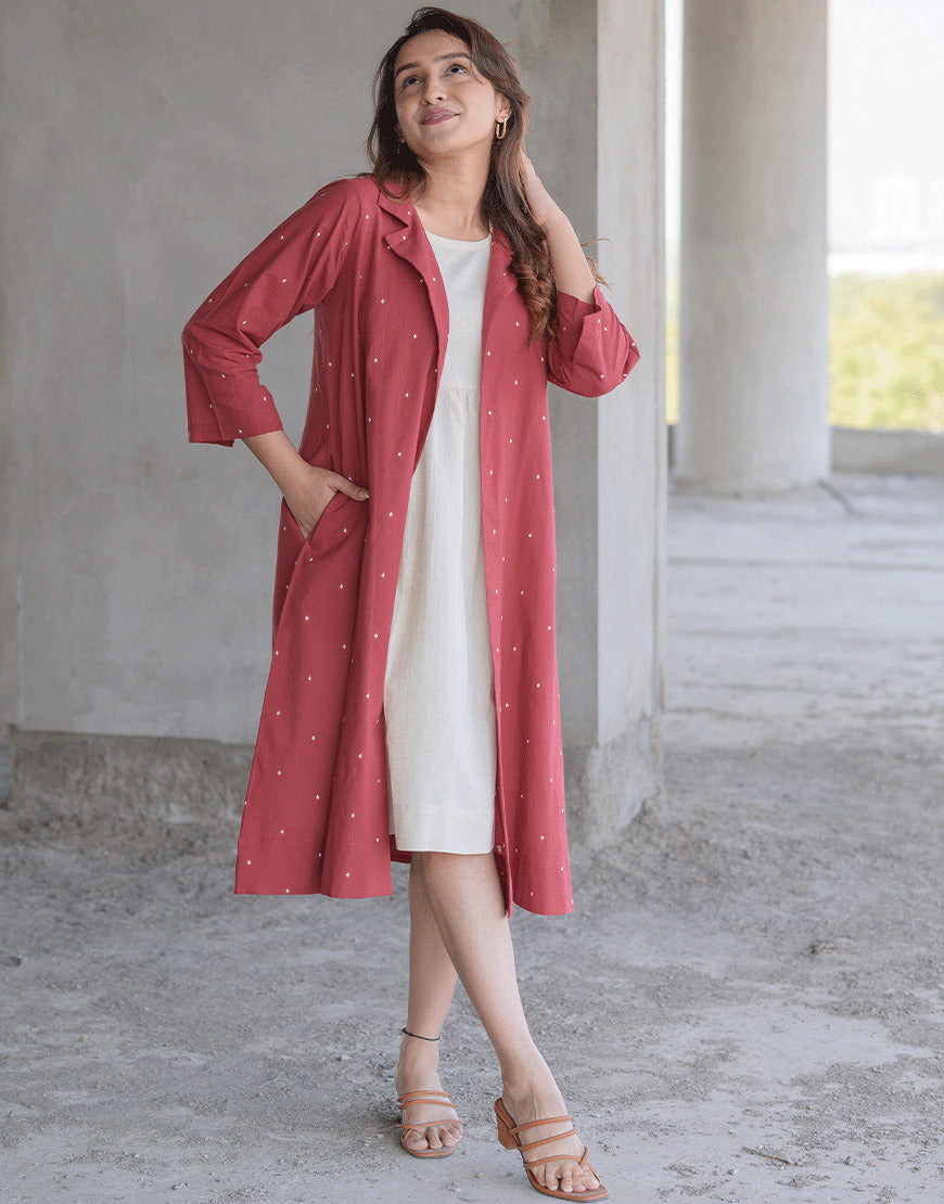 Raspberry Weave Dress With Inner