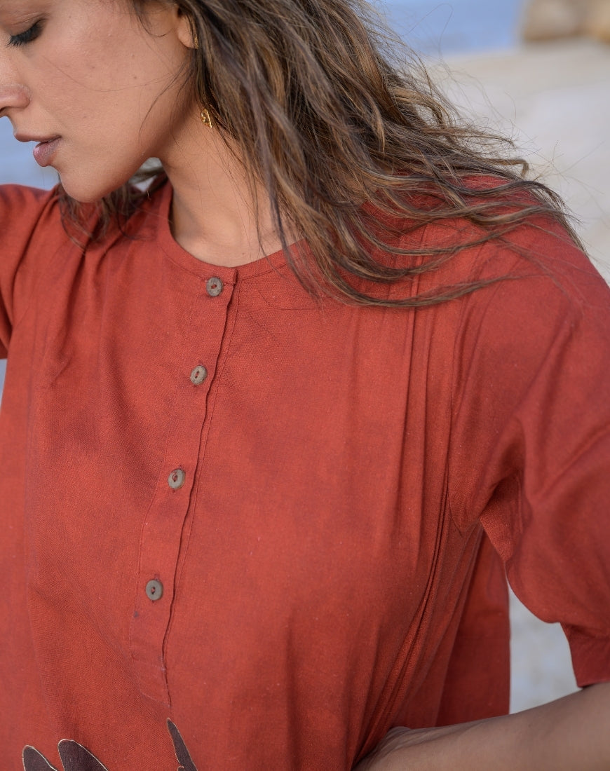 Rust Palm Dress