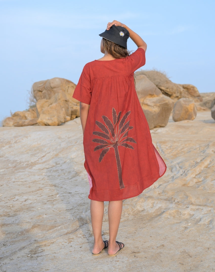 Rust Palm Dress