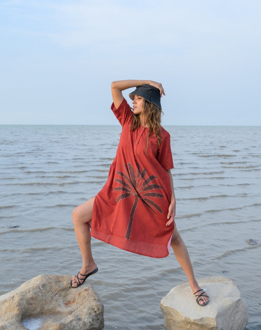 Rust Palm Dress