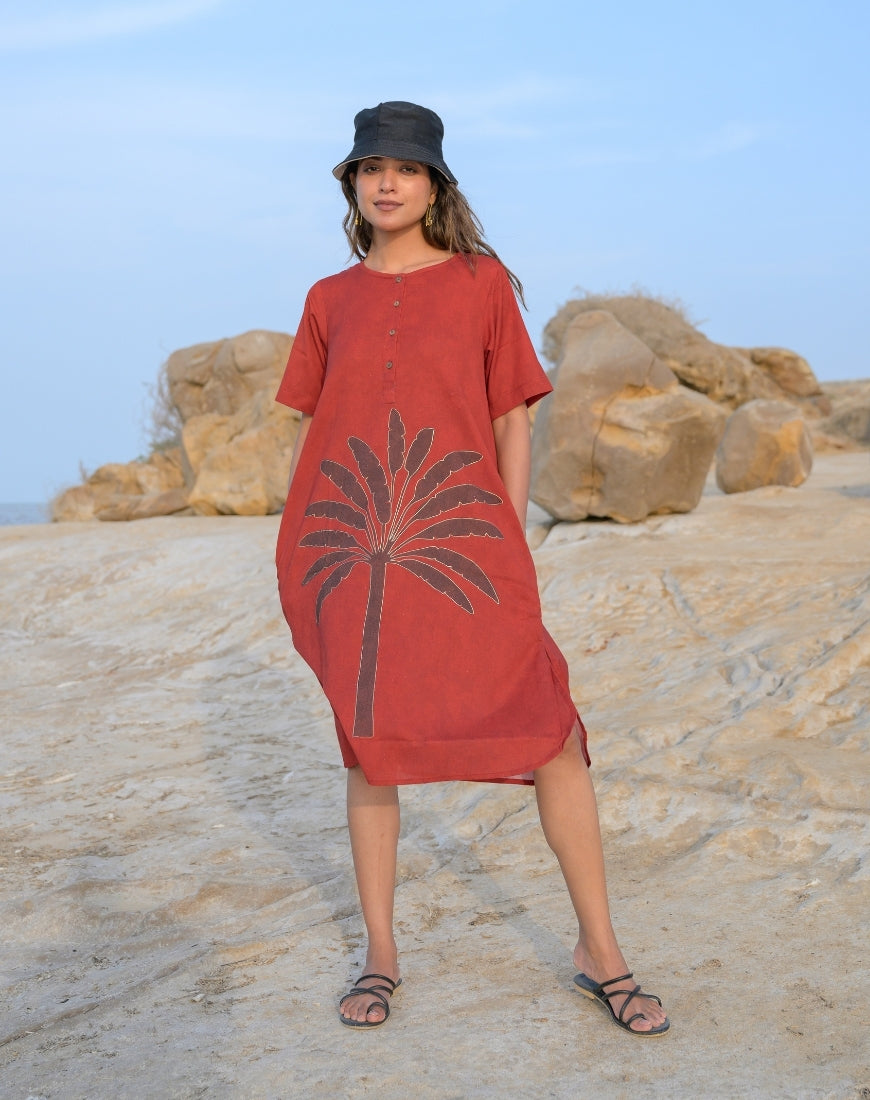 Rust Palm Dress