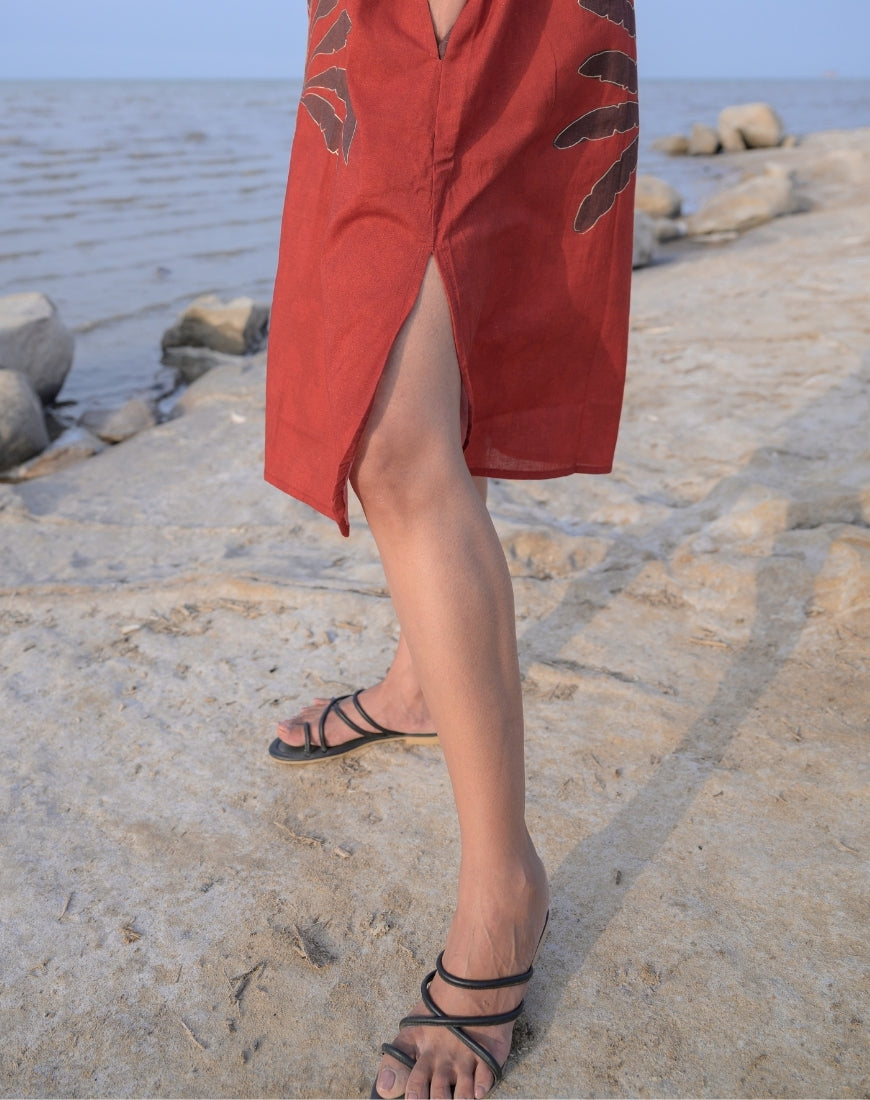 Rust Palm Dress
