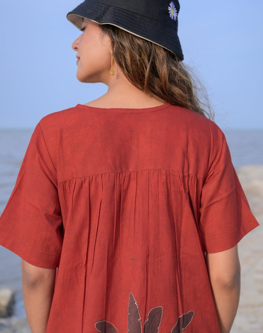 Rust Palm Dress