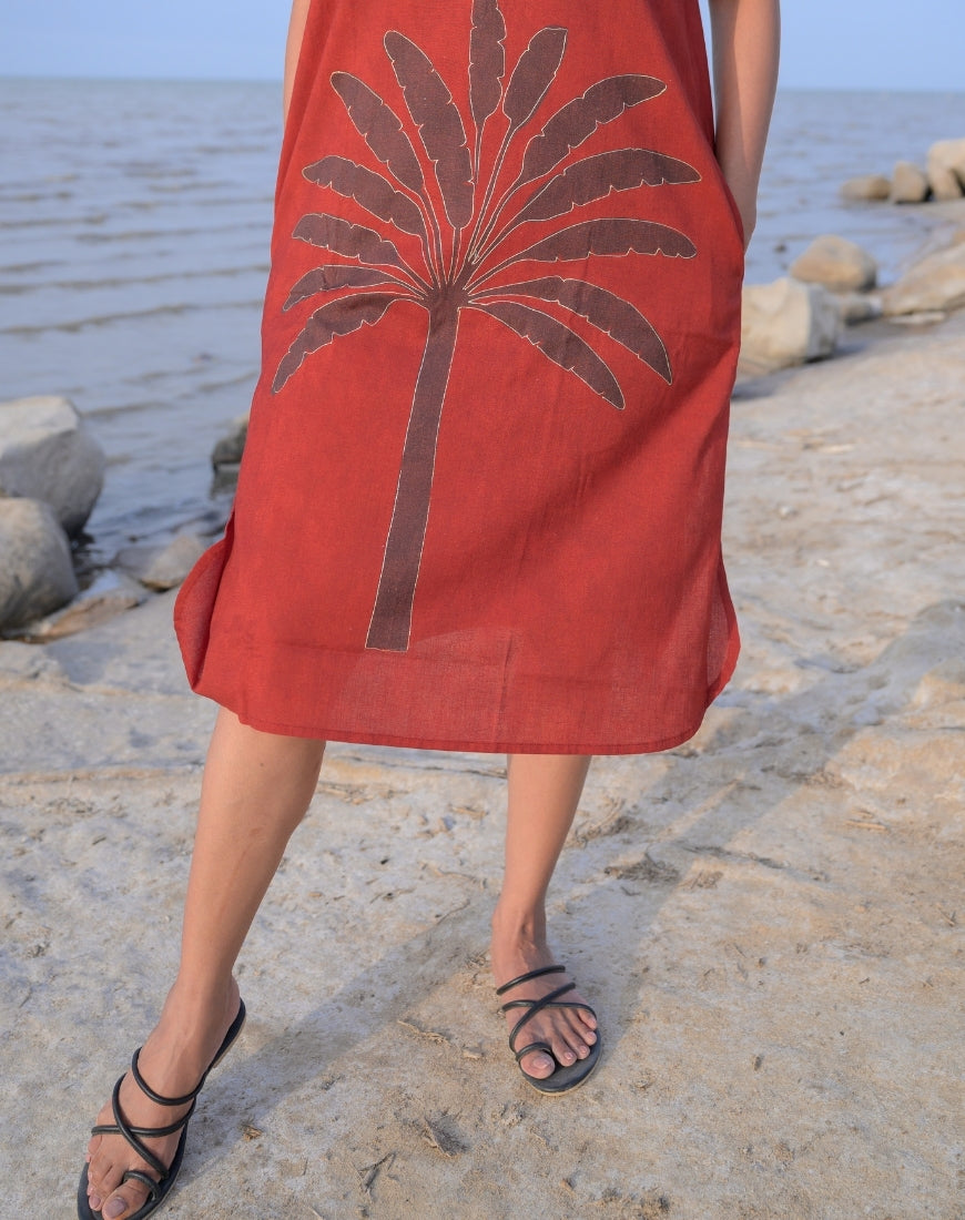 Rust Palm Dress
