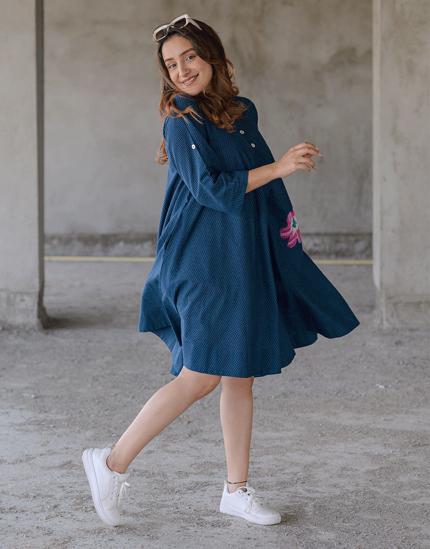 Stellar Indigo Swing Dress