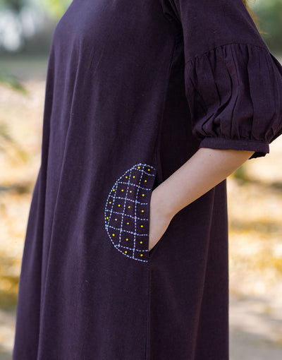 Violet Embroidered Dress