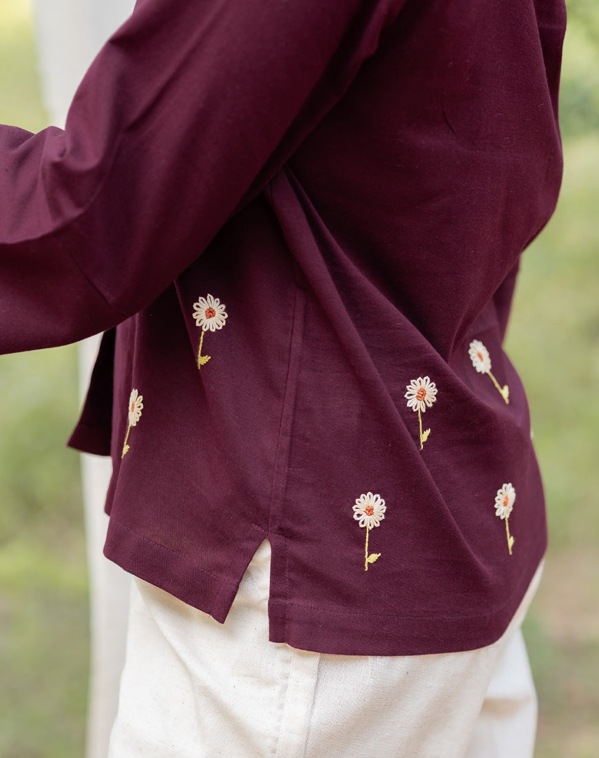 Wine Sunflower Shirt