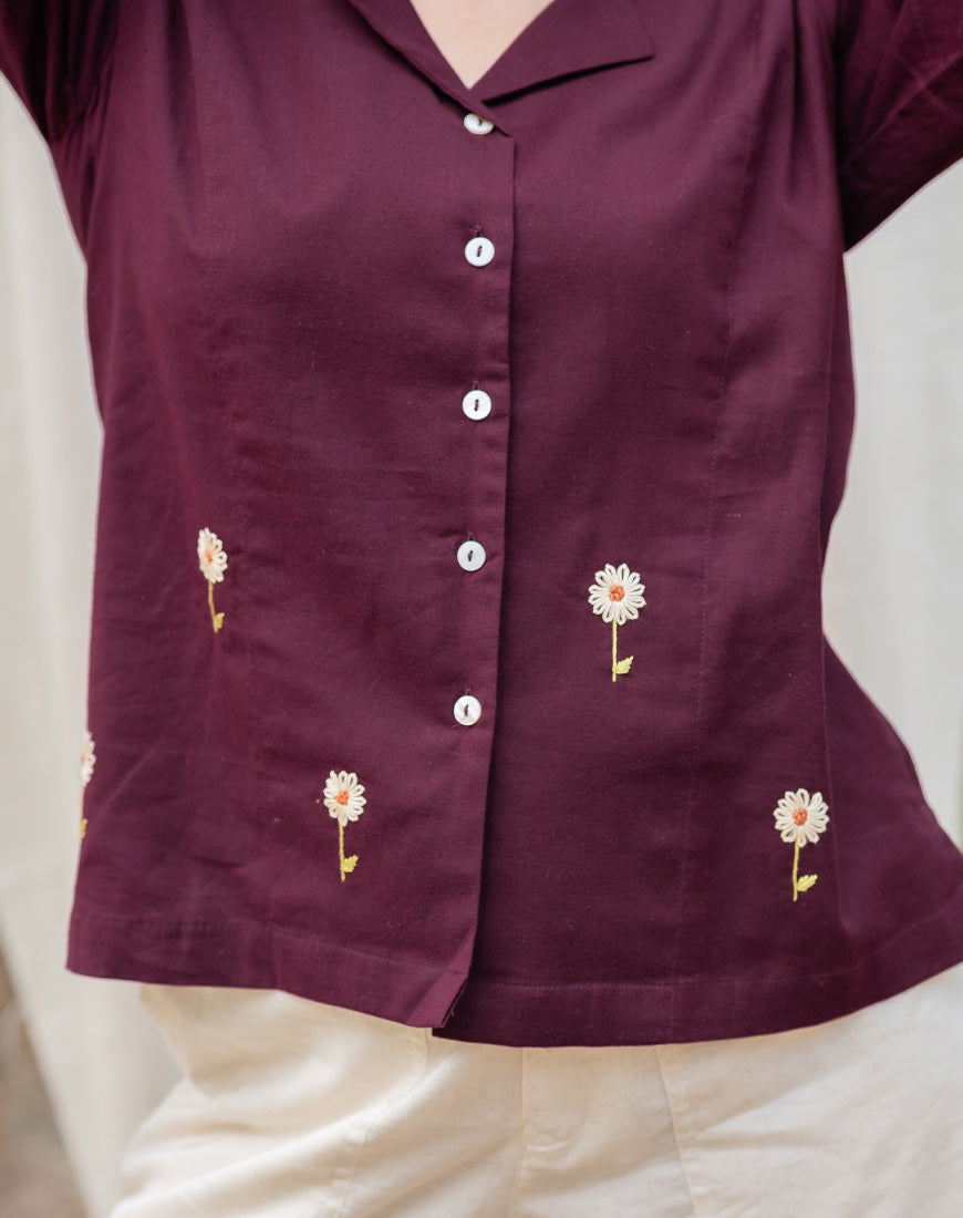 Wine Sunflower Shirt