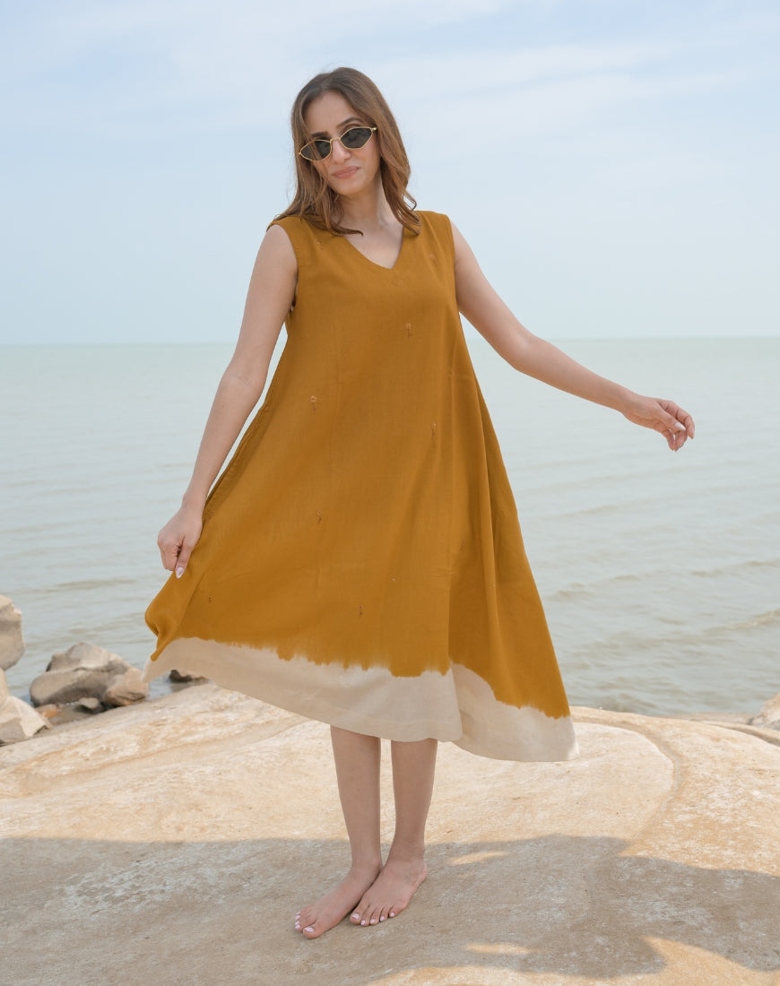 Shahi Tukda Tie-Dye Dress