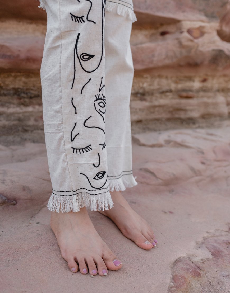 Solid Off White Khadi Cotton Loungewear Set – JISORA
