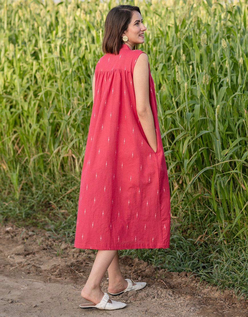 Coral Red Sleeveless Dress