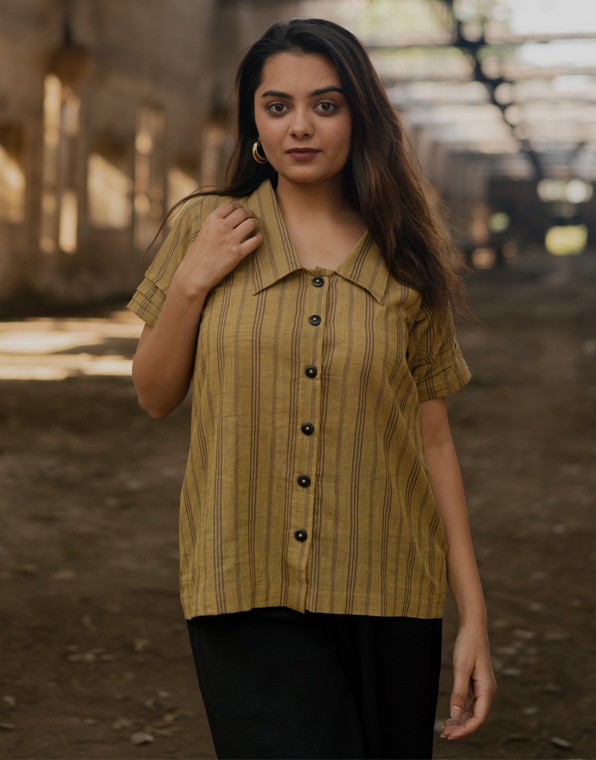 Khaki Striped Shirt