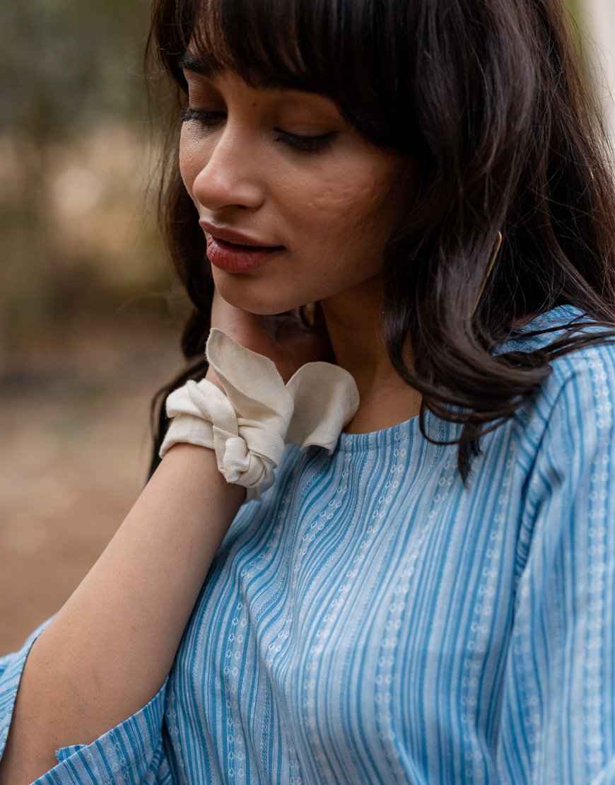 Light Blue Weave Top