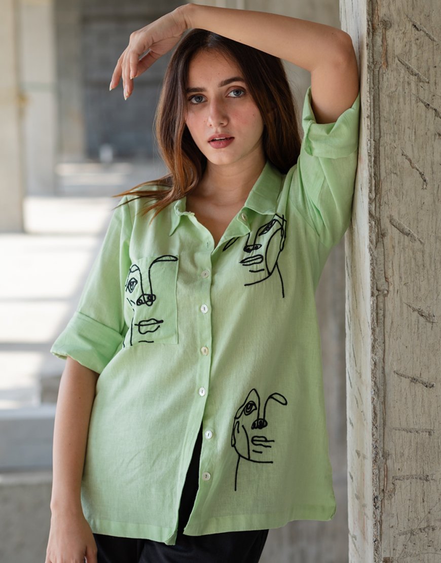 Pastel Green Artsy Shirt