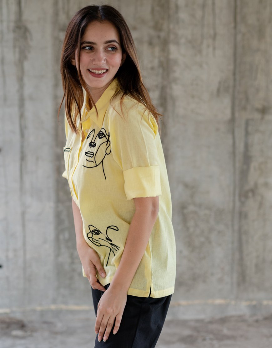 Pastel Yellow Artsy Shirt