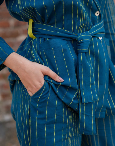 Peacock Blue Blazer Co-ord Set
