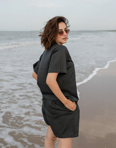 Slate Grey Co-ord Set Shorts & Top
